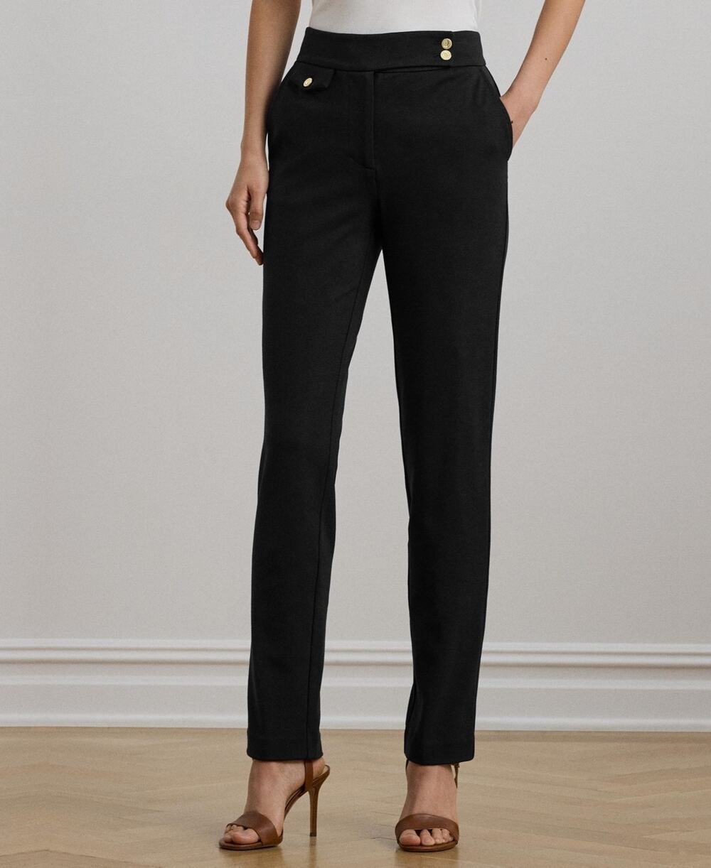 Lauren Ralph Lauren Women's Ponte Ankle Pants Black Size S 1281